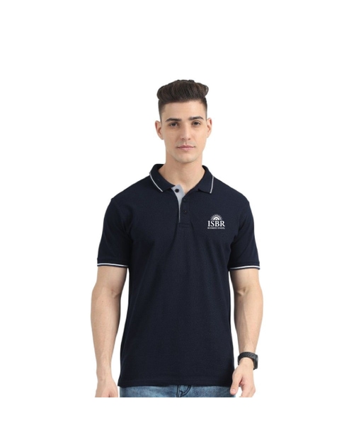 Greys&Blues Organic Polo Tshirt- Navy Blue with White Tipping